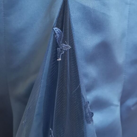 Bride's Mermaid Gown Plunging Neckline Royal Blue Size 8 - Picture 6 of 16